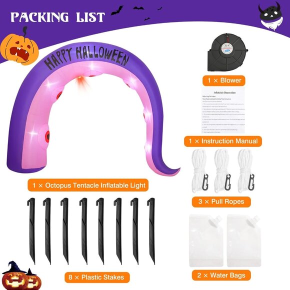 🆕8.5FT Christmas Inflatables Octopus Tentacles Light Yard Outdoor Decorations - Picture 7 of 15